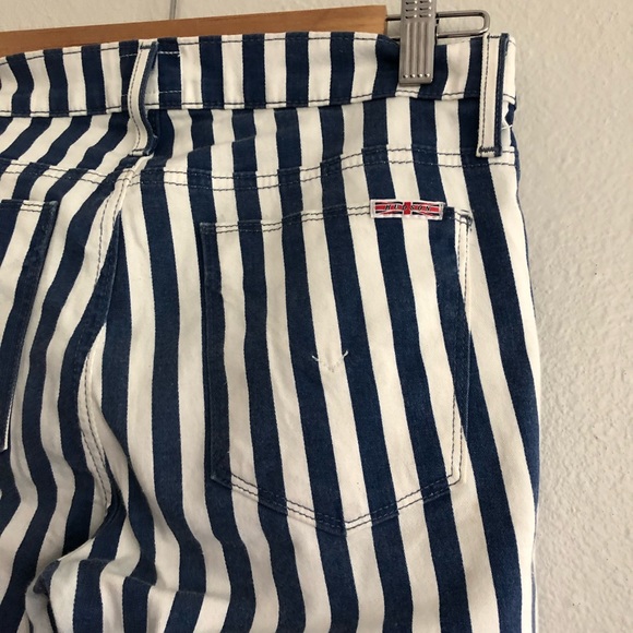 Hudson Jeans Skinny Jean in Blue & White Vertical Stripe Pattern Size 27 - Picture 10 of 12